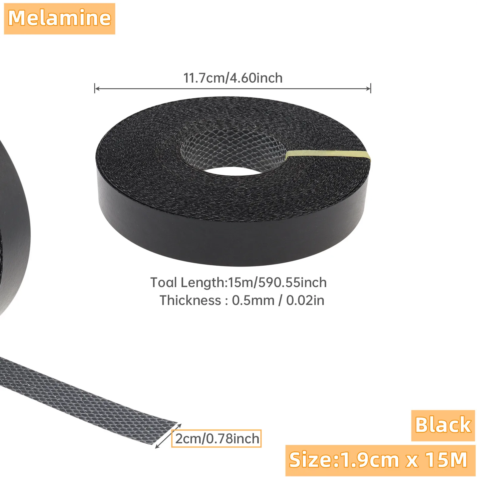 1.9cm/5cm x15M Hot Melt Adhesive Furniture Tape Melamine Edge Banding Strip/ Real Wood Pre Glued Veneer Sheet Cabinet Edge Decor