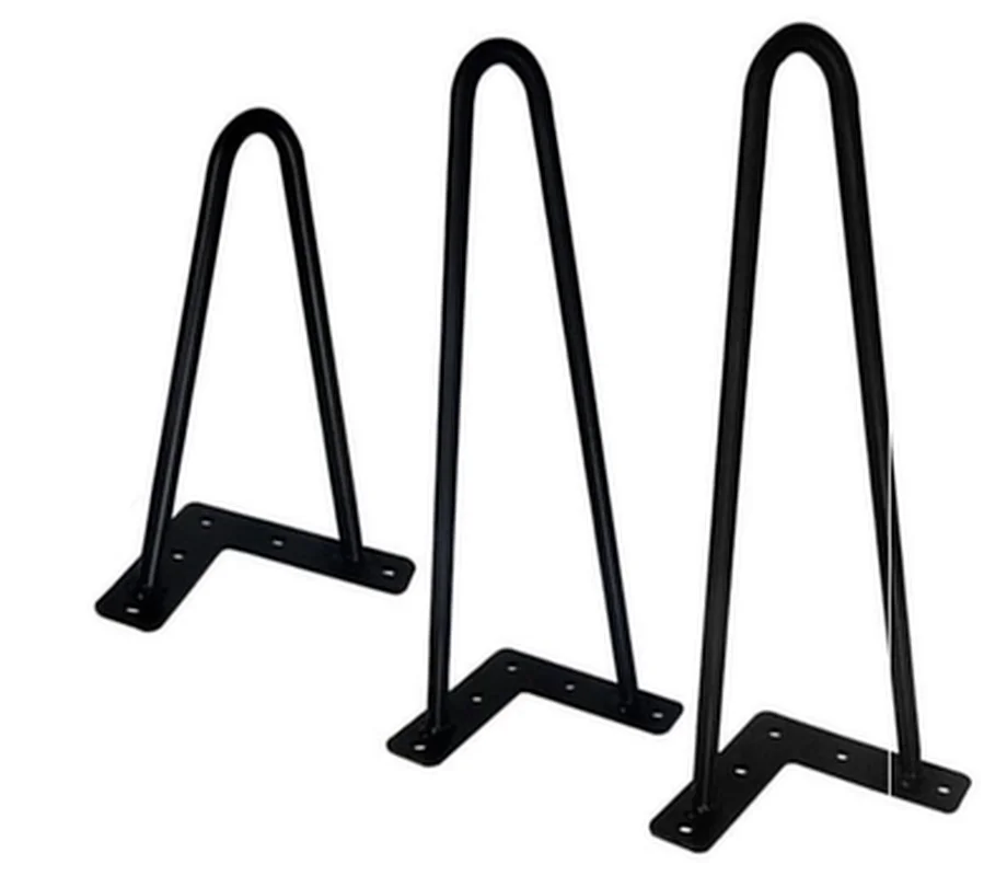 U Shaped Chair Legs DIY Sofa Leg, Black Color Solid Iron Metal Furniture Foot Cabinet Feet 8/10/14/18/22/28 Inch, 10/20/30/40 Cm