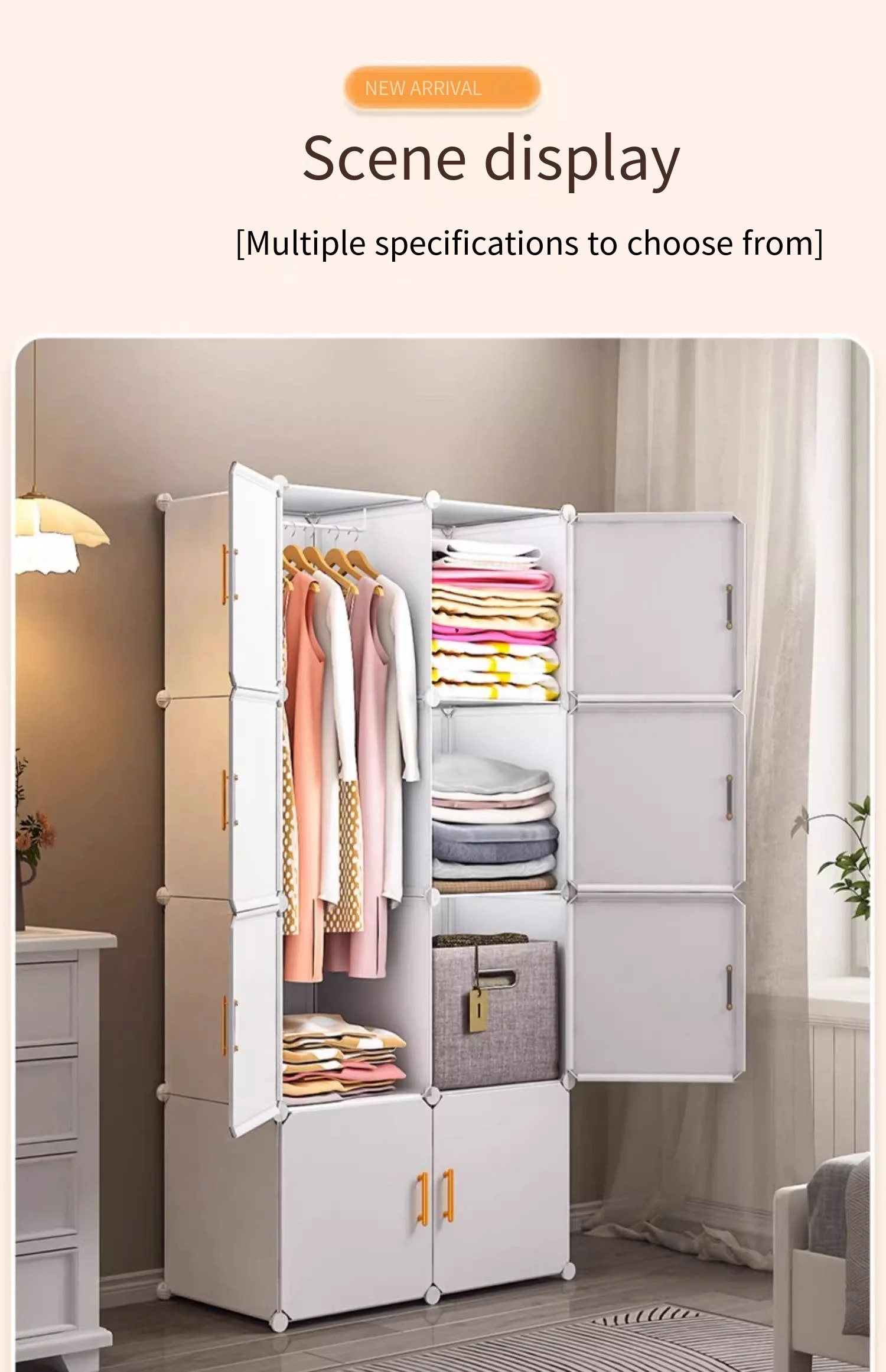 Nordic Clothes Wardrobe Closet Partitions Organizer Bedroom Plastic Wardrobe Display Storage Partition Muebles Lounge Furniture