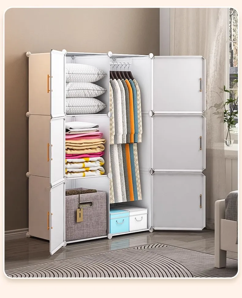 Nordic Clothes Wardrobe Closet Partitions Organizer Bedroom Plastic Wardrobe Display Storage Partition Muebles Lounge Furniture