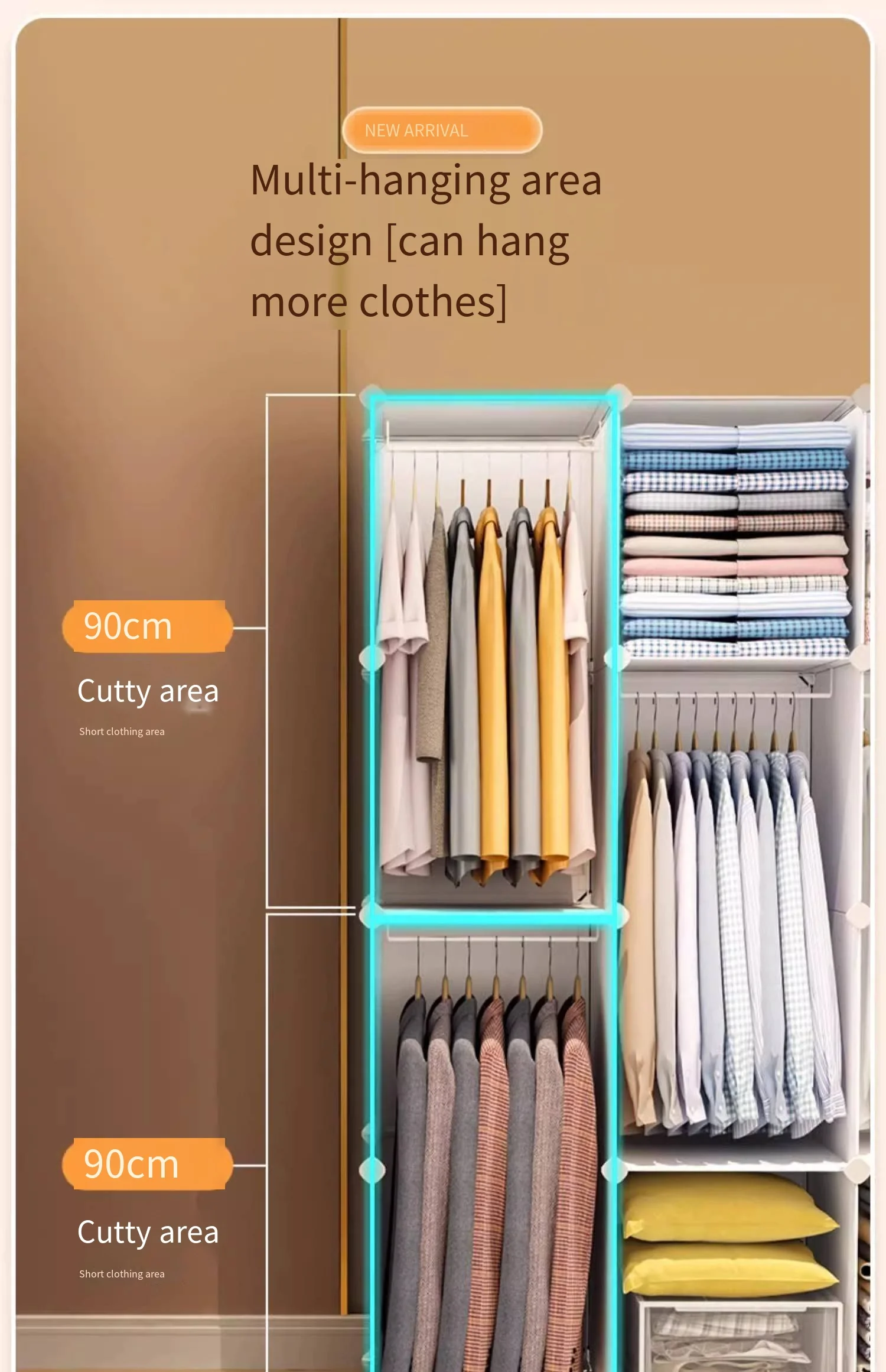 Nordic Clothes Wardrobe Closet Partitions Organizer Bedroom Plastic Wardrobe Display Storage Partition Muebles Lounge Furniture
