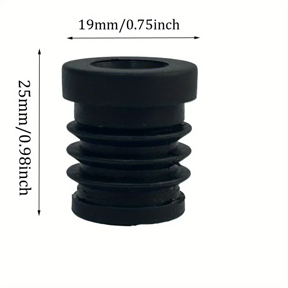 M6*19MM Round Tube Design Black Non-Slip Plastic Adjstable Furniture Leg Caps,
