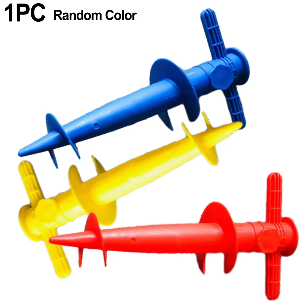 1pc Umbrella Bases Floor Fork Spikes Adjustable Sun Beach Patio 31x17cm Plastic Sand Ground Fixation Tools Spikes Color Random