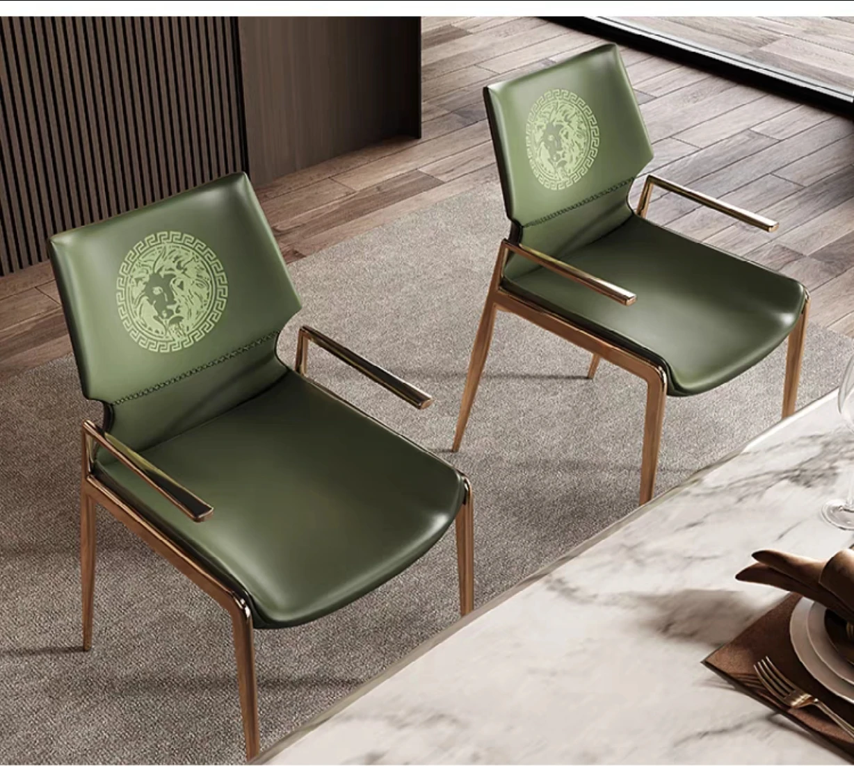 Italian Modern Dining Chair Luxury High Back Armchair for Open Kitchens & Model Homes Designer-Approved Restaurant Chair