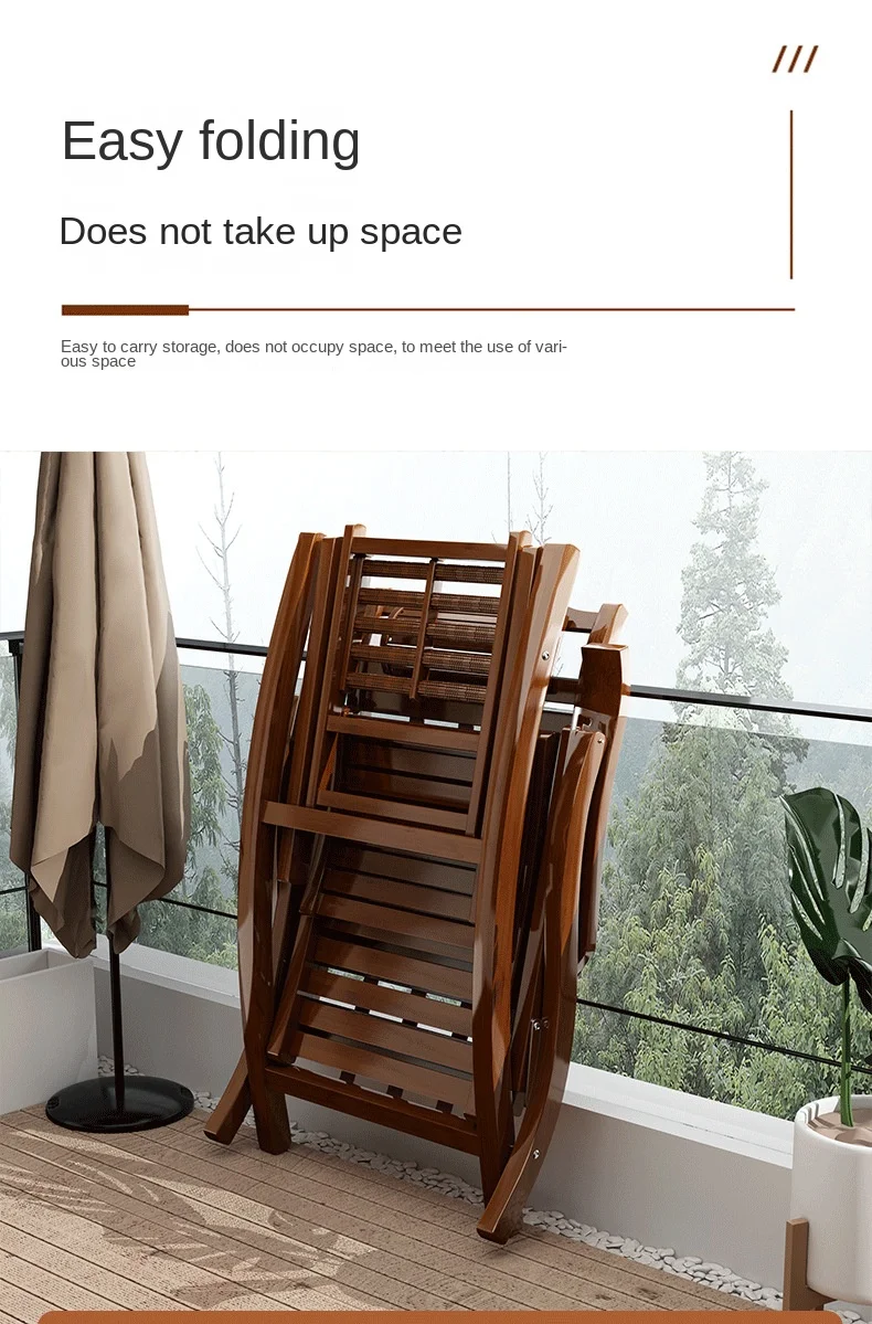 Folding Rocking Chair Lazy Lunch Break Balcony Lazy Leisure Nap Bamboo Easy Chair for Home Use Sillon Plegable Katlanabilir
