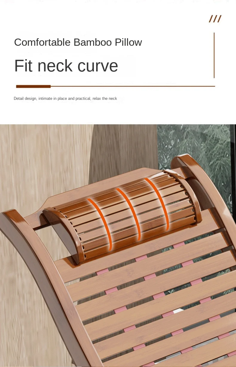 Folding Rocking Chair Lazy Lunch Break Balcony Lazy Leisure Nap Bamboo Easy Chair for Home Use Sillon Plegable Katlanabilir