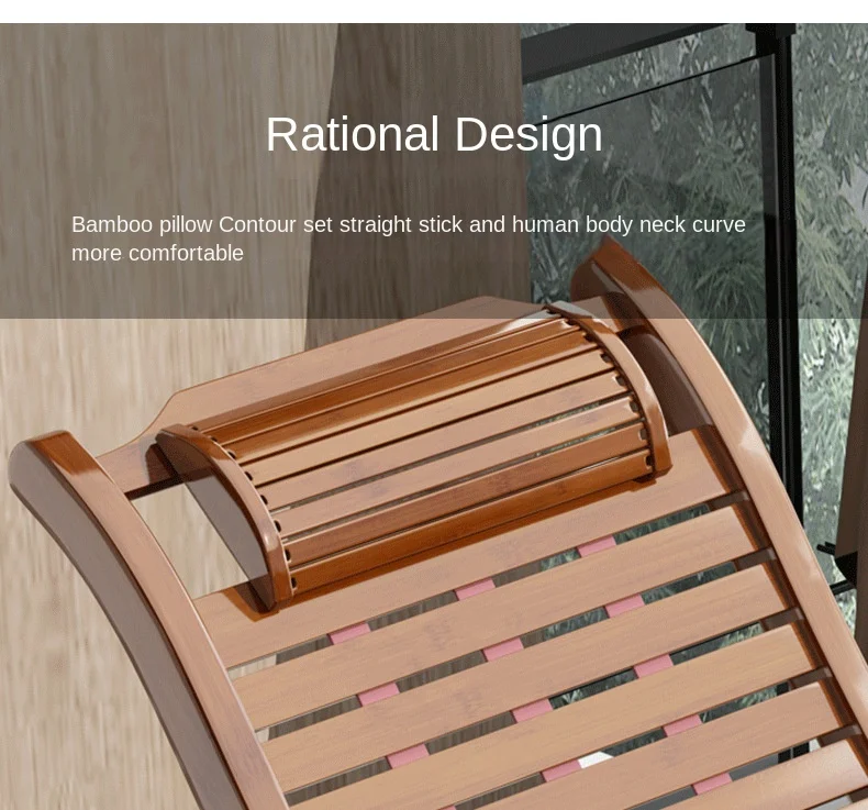 Folding Rocking Chair Lazy Lunch Break Balcony Lazy Leisure Nap Bamboo Easy Chair for Home Use Sillon Plegable Katlanabilir