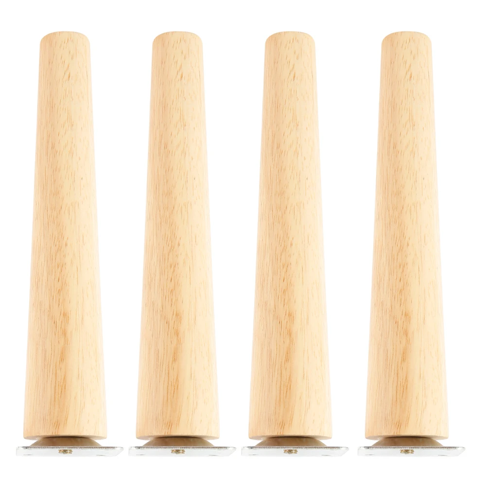 4Pcs Furniture Legs Wooden Replacement Furniture Feet 8/15/20/25cm Height Table Leg with Screws Oblique/Straight Sofa Leg