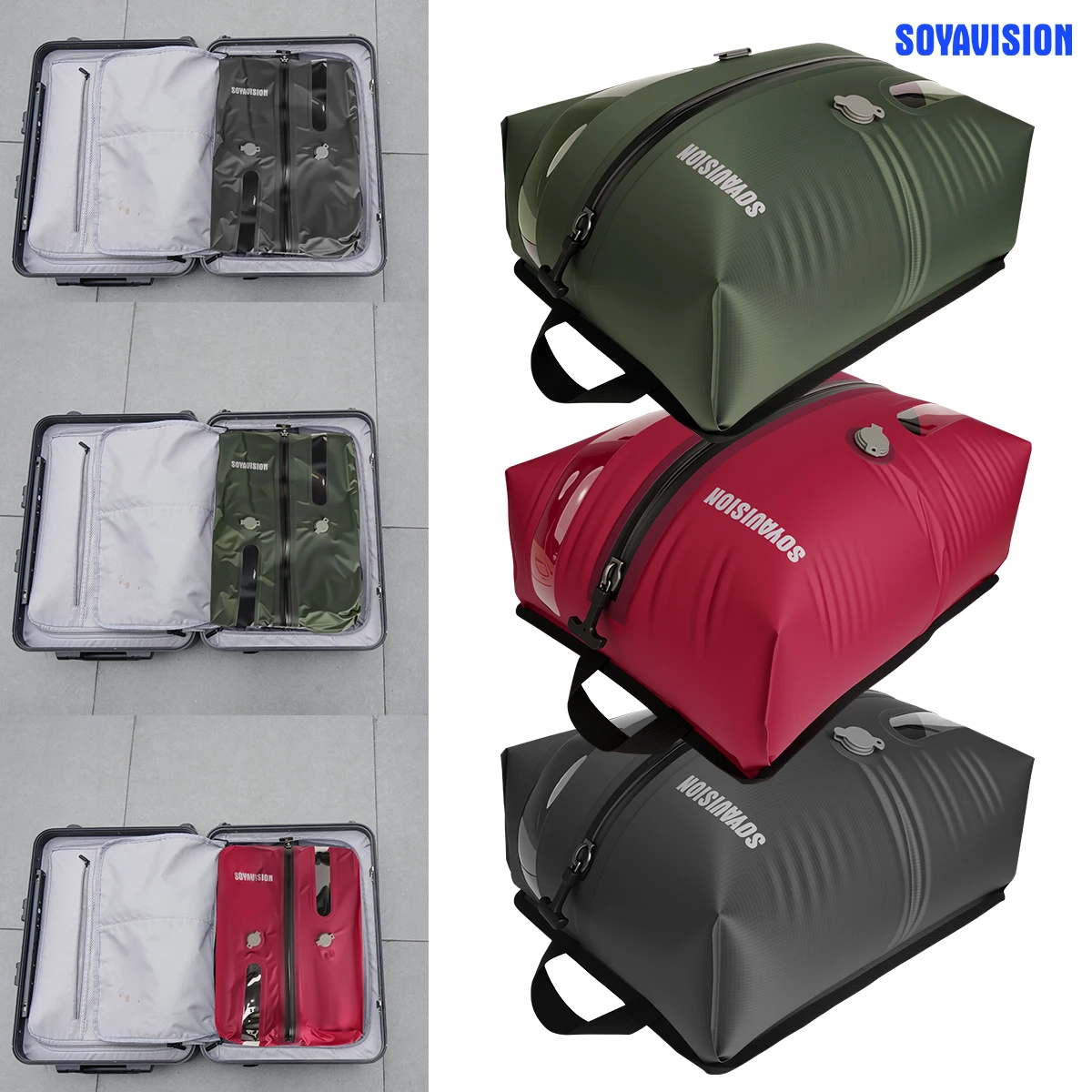 Travel Vacuum Bag Reusable Storage Bag Folding Outdoor Travel Compression Bag For Suitcases Backpack Luggage