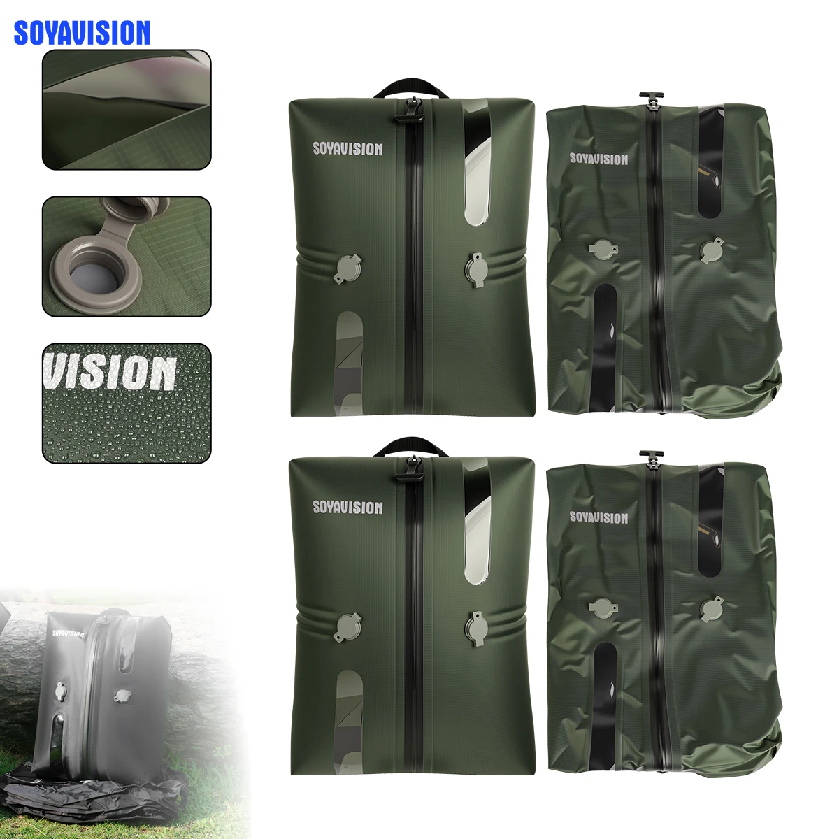 Travel Vacuum Bag Reusable Storage Bag Folding Outdoor Travel Compression Bag For Suitcases Backpack Luggage