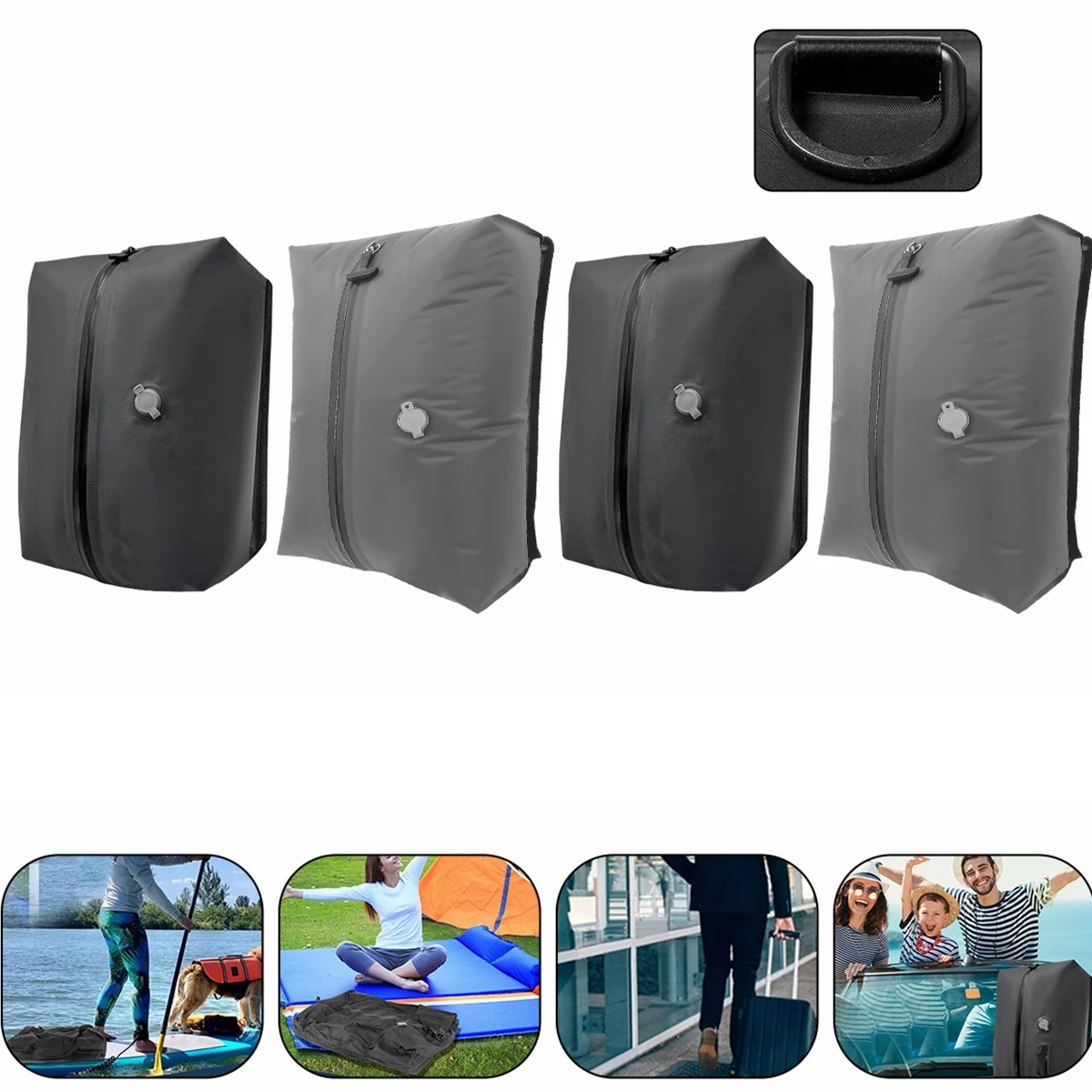 Travel Vacuum Bag Reusable Storage Bag Folding Outdoor Travel Compression Bag For Suitcases Backpack Luggage