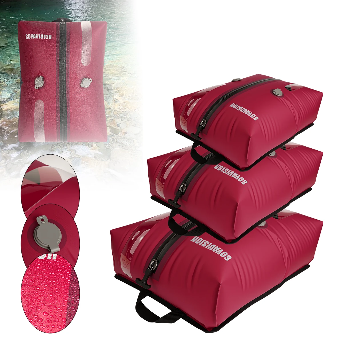 Travel Vacuum Bag Reusable Storage Bag Folding Outdoor Travel Compression Bag For Suitcases Backpack Luggage