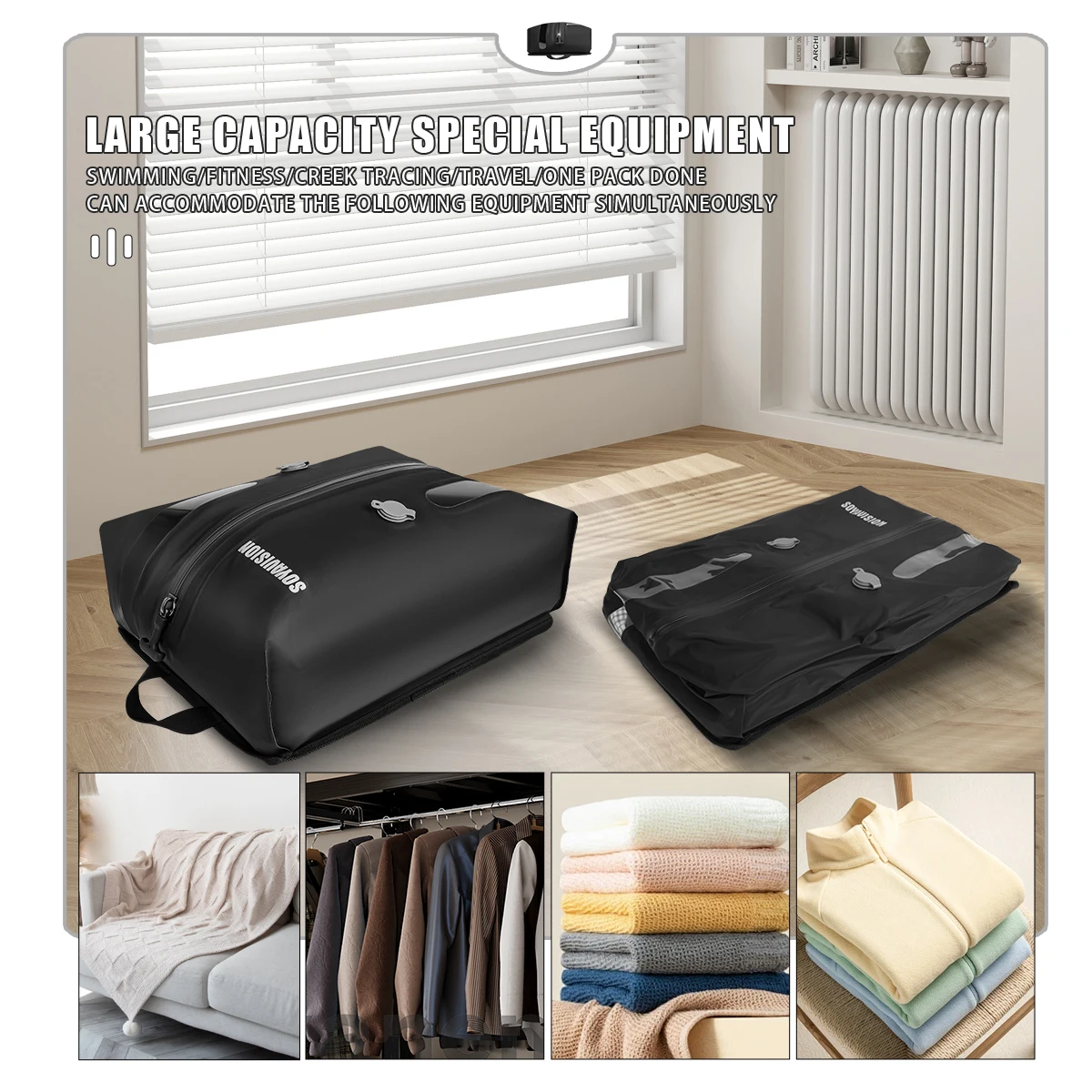 Travel Vacuum Bag Reusable Storage Bag Folding Outdoor Travel Compression Bag For Suitcases Backpack Luggage