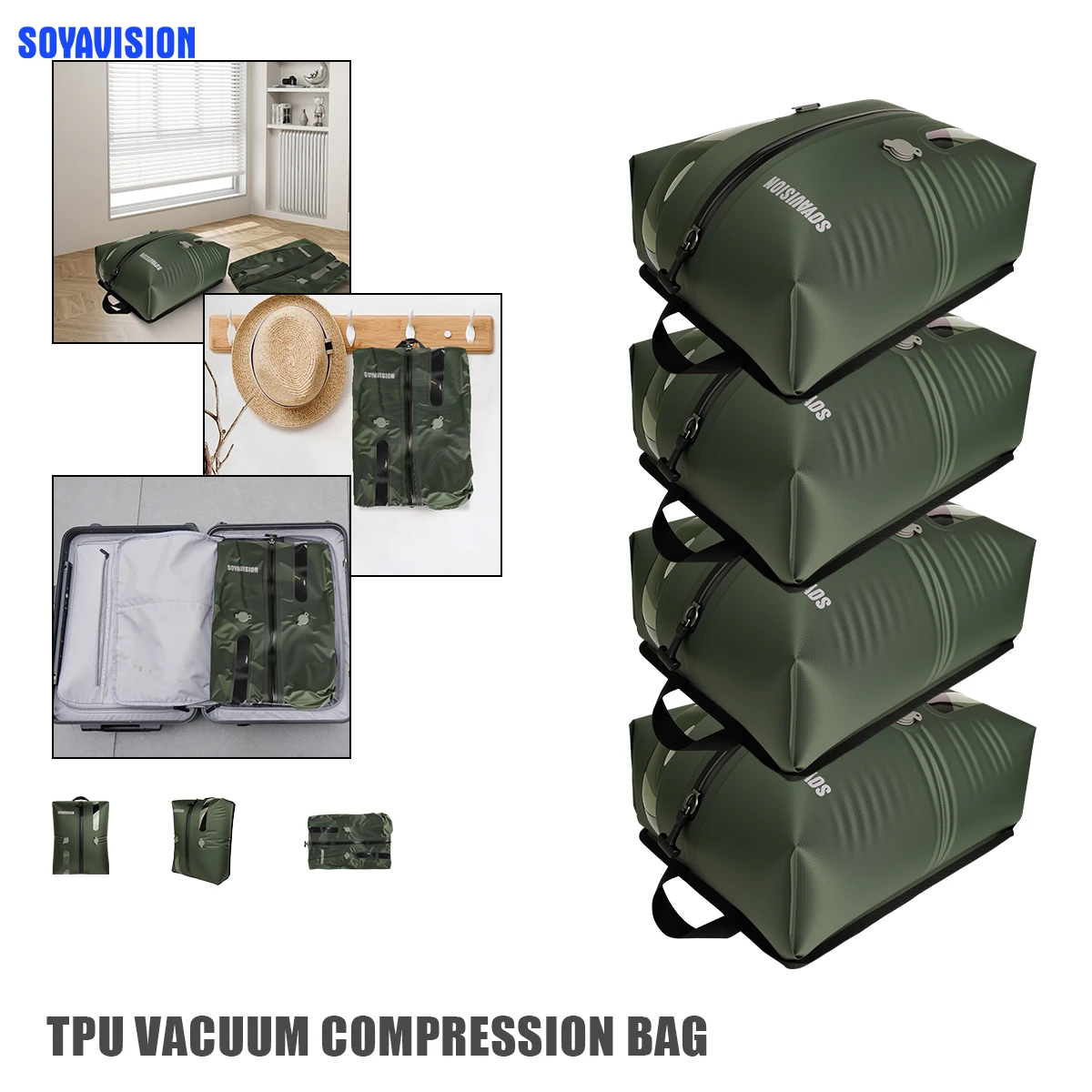 Travel Vacuum Bag Reusable Storage Bag Folding Outdoor Travel Compression Bag For Suitcases Backpack Luggage