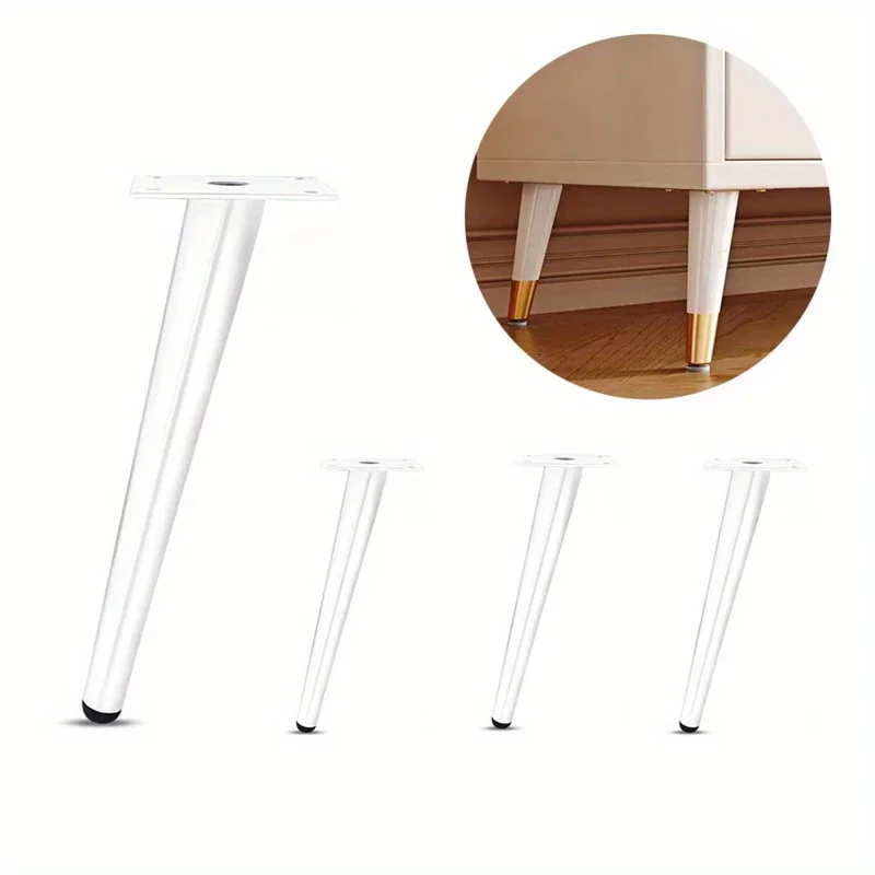 4pcs Metal TV Cabinet Feet Luxury Sofa Feet Oblique Cone Coffee Table Legs Furniture Support Legs Bathroom Cabinet Feet