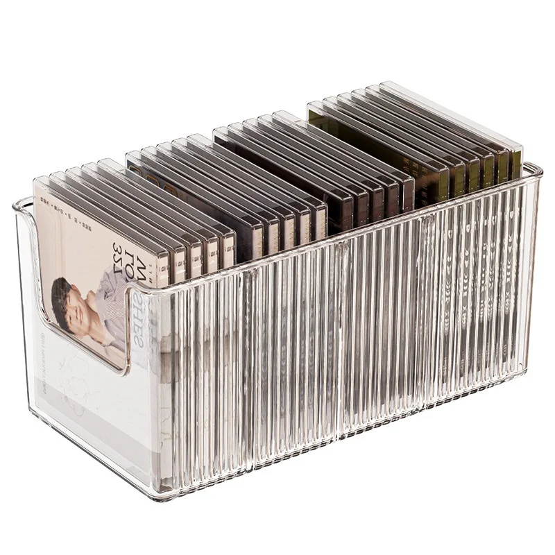 CD Record Storage Box Tray Cassette Collection Storage Compartment Acrylic Dust-proof Box with Lid Disc Album Storage New