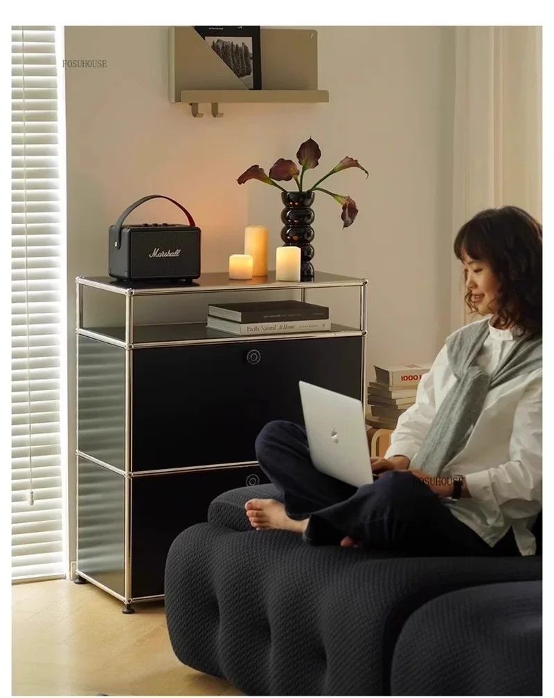 Organizer Furniture Dual Cabinet Combination Cabinet for Living Room Storage Locker Drawer Type Storage Bedroom Chest of Drawers