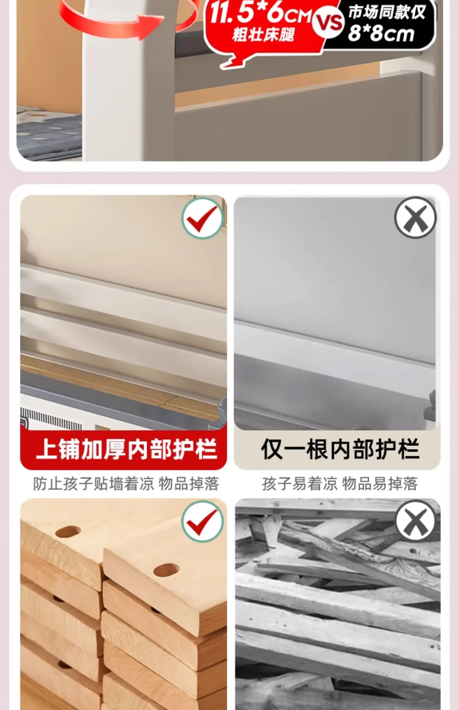 King Size 140x160cm Double Bed Frame Adult Staircase Bunk Beds Loft Headboards Kids Drawer Storage Mattress Bedroom Furniture