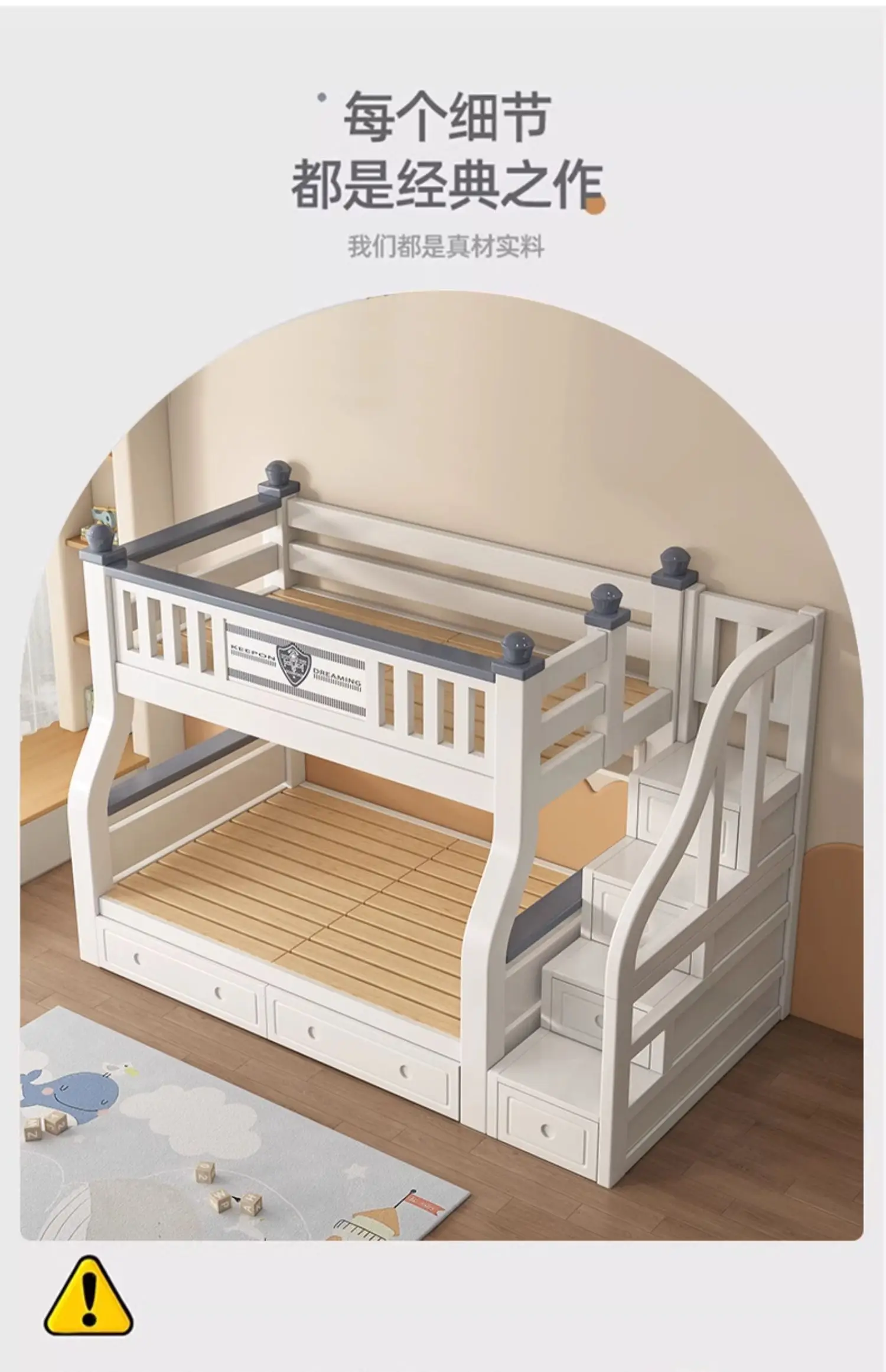 King Size 140x160cm Double Bed Frame Adult Staircase Bunk Beds Loft Headboards Kids Drawer Storage Mattress Bedroom Furniture