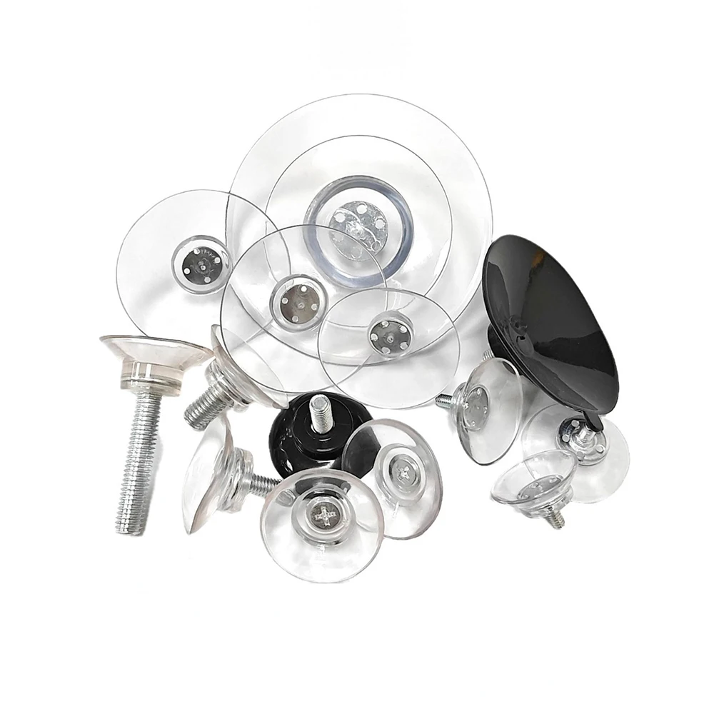 M4 M5 M6 M8 Transparent Suckers With Screw PVC Plastic Sucker Pad Holder Turn Nut Glass Table Tops Storage Tool Hooks
