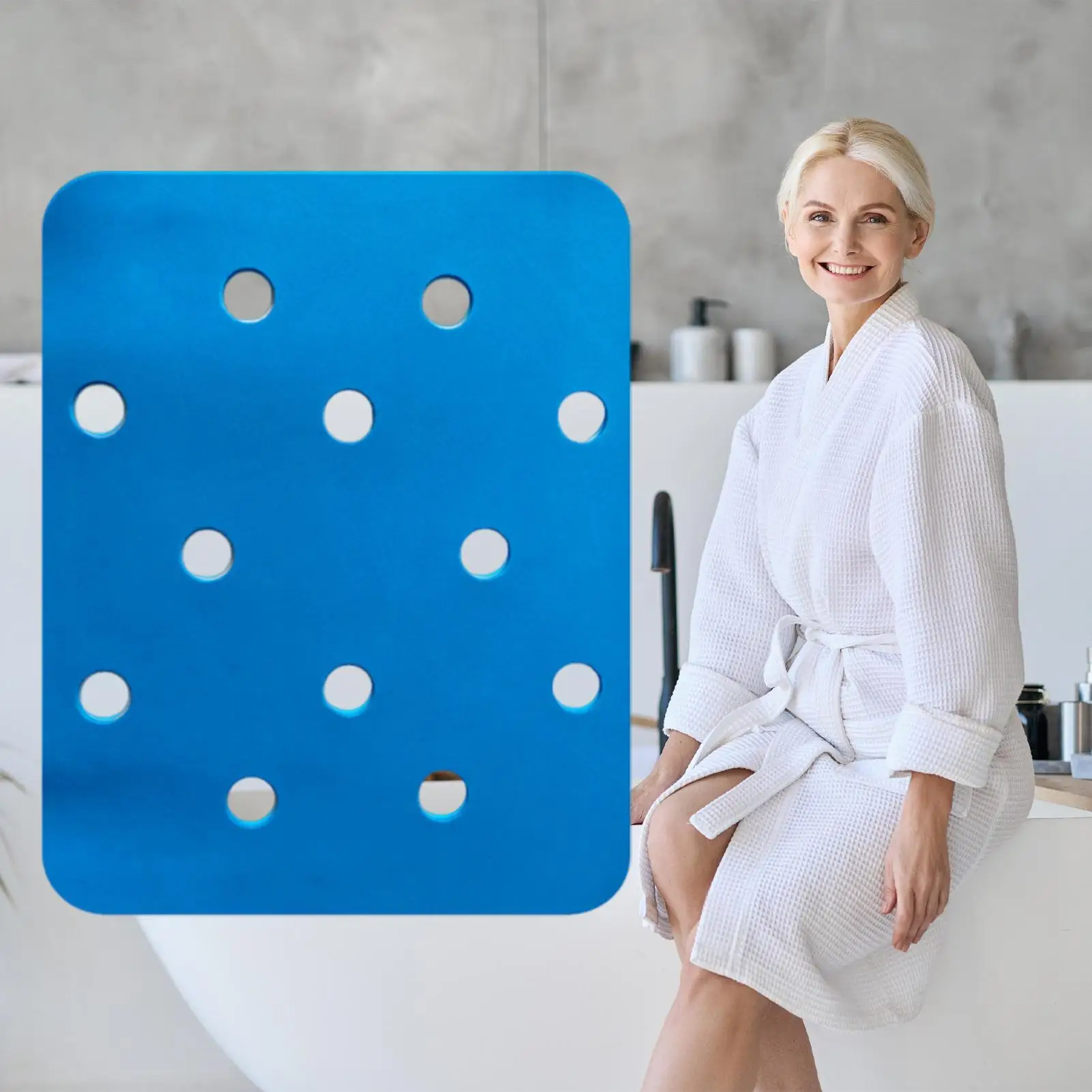 Shower Seat Pad Bath Chair Mat Anti Skid Waterproof Bench Mat for Senior Elderly Disabled Personal Hygiene Daily Routine