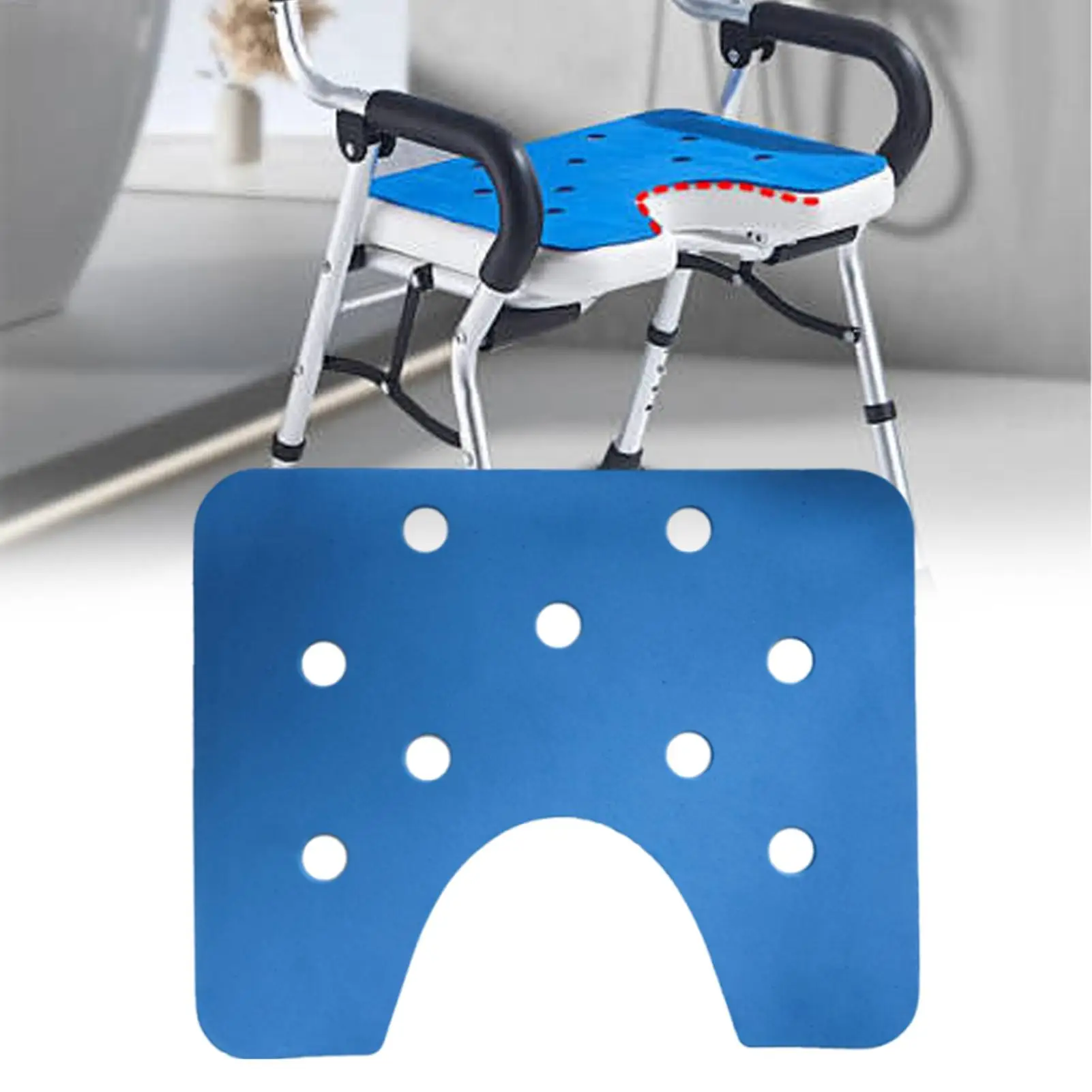 Shower Seat Pad Bath Chair Mat Anti Skid Waterproof Bench Mat for Senior Elderly Disabled Personal Hygiene Daily Routine