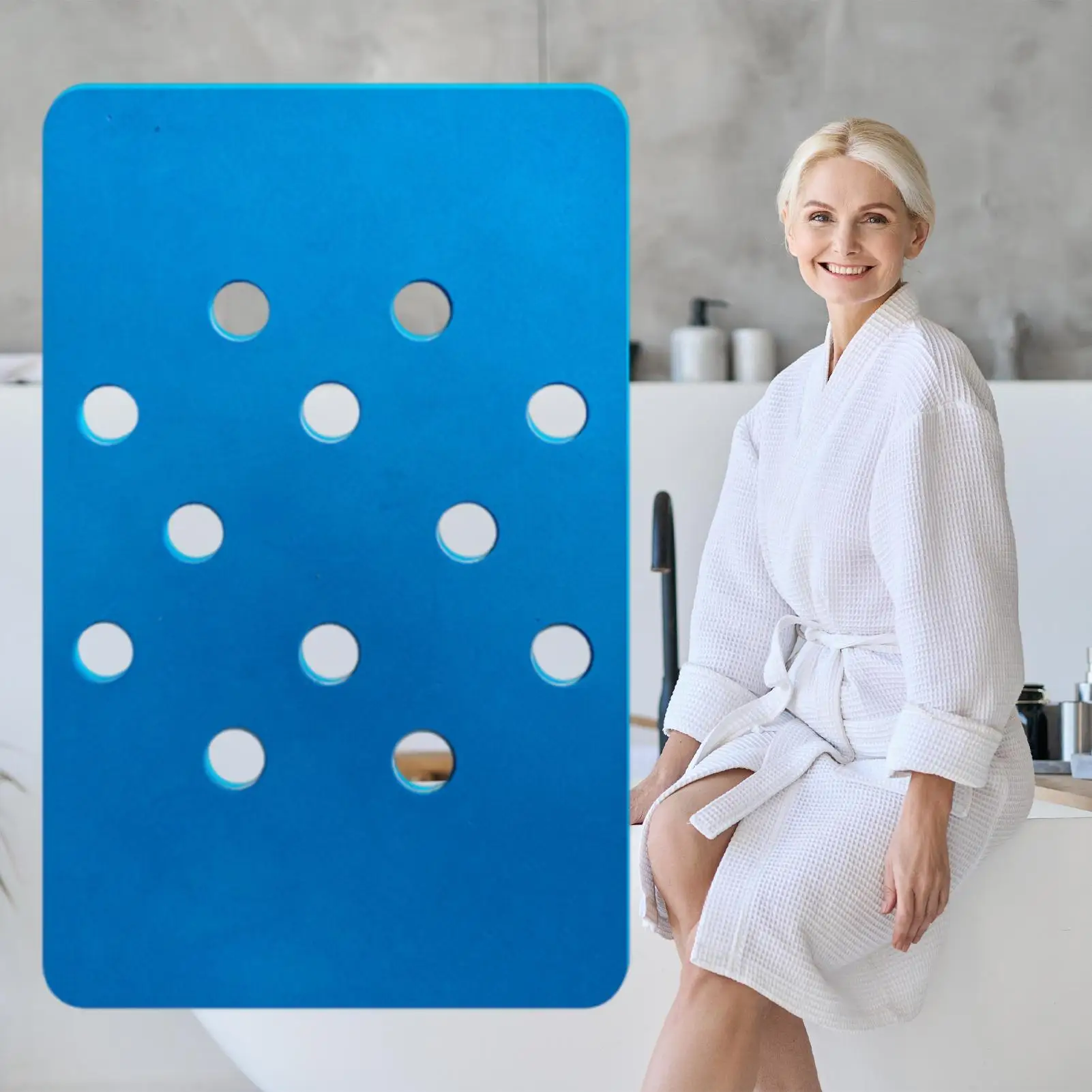 Shower Seat Pad Bath Chair Mat Anti Skid Waterproof Bench Mat for Senior Elderly Disabled Personal Hygiene Daily Routine