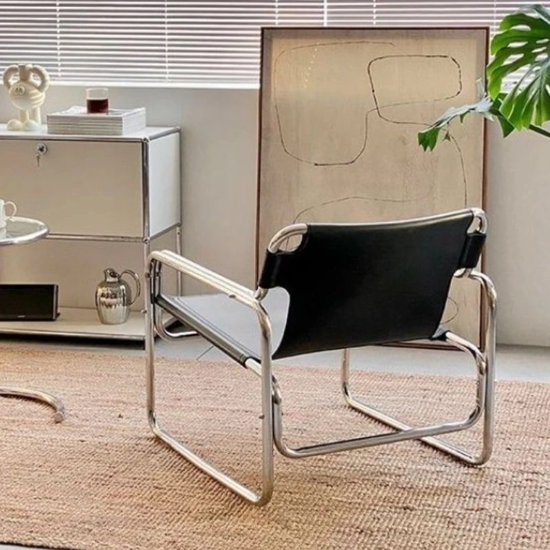 Individual Living Room Chairs Metal Backrest Chair Household Modern Aesthetic Armchair Multifunction Comfortable Furniture