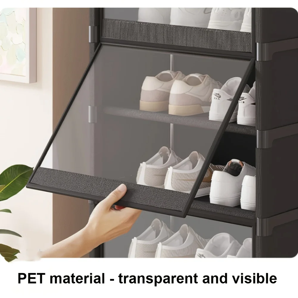 Shoe Rack-Shoe Storage Cabinet Vertical Shoe Organizer for Closet Entryway Corner Bedroom- Stackable DIY Narrow Shoe Shelv