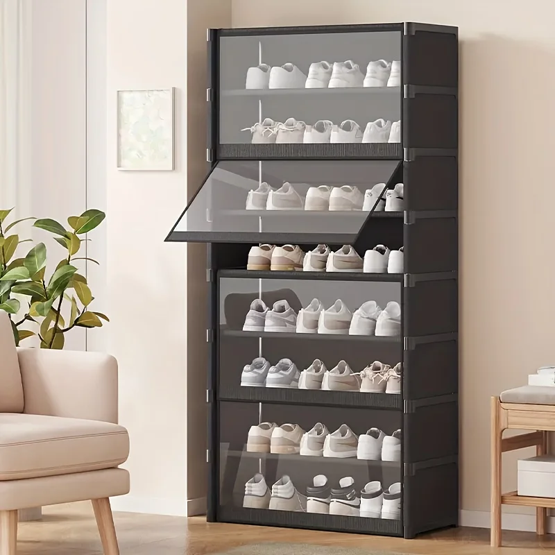 Shoe Rack-Shoe Storage Cabinet Vertical Shoe Organizer for Closet Entryway Corner Bedroom- Stackable DIY Narrow Shoe Shelv