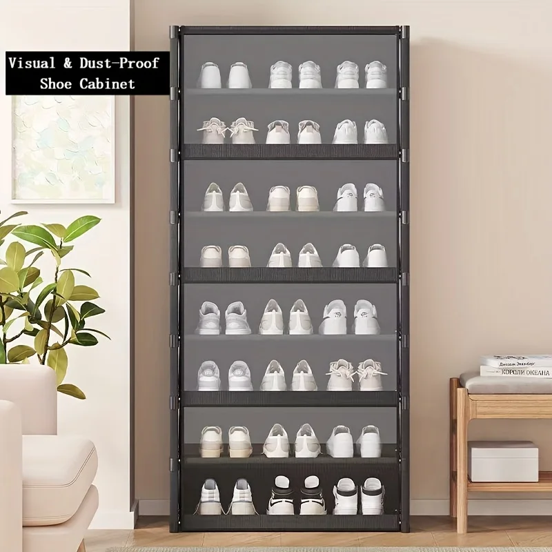 Shoe Rack-Shoe Storage Cabinet Vertical Shoe Organizer for Closet Entryway Corner Bedroom- Stackable DIY Narrow Shoe Shelv