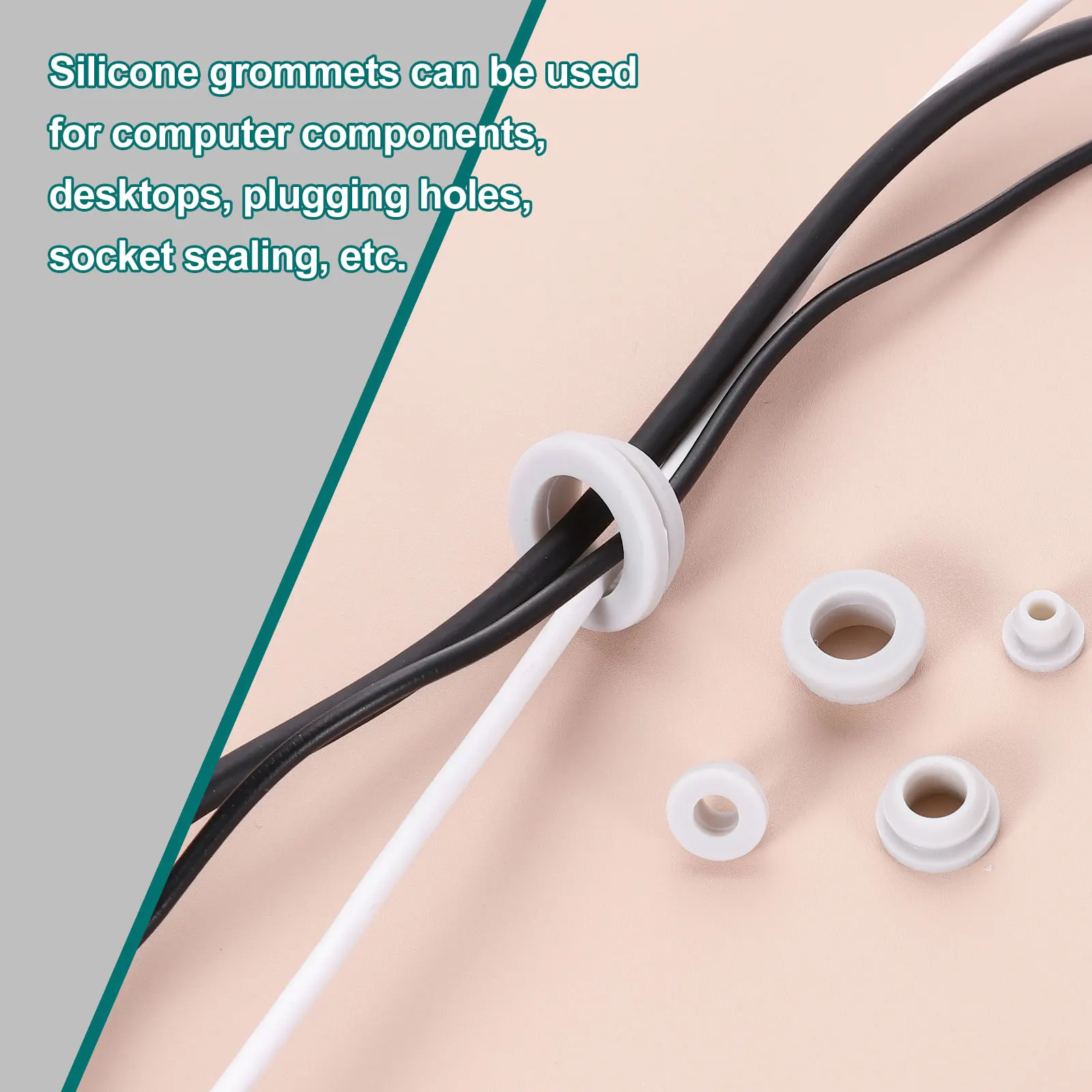 12pcs Rubber Grommets Snap Firewall Hole Plug Anti-Scratch Hole Cover Plug for Electrical Box Cable Wiring Gray