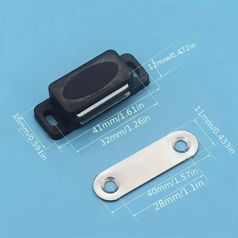 12 Pieces Cupboard Kitchen Furniture Magnetic Cabinet Door Latch Closures White Plastic Strong Powerful Magnet Catch