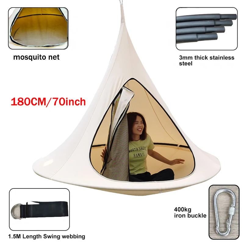 180cm Outdoor Camping Waterproof With Zipper And Anti-mosquitoes for Many People Butterfly Swing Hammock Hanging Chair Patio