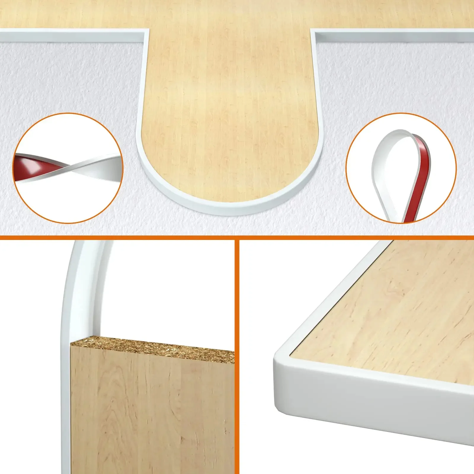 Self-Adhesive U Shaped Edge Banding Tape Furniture Wood Board Cabinet Table Chair Protector Cover Anti-collision TPE Seal Strip