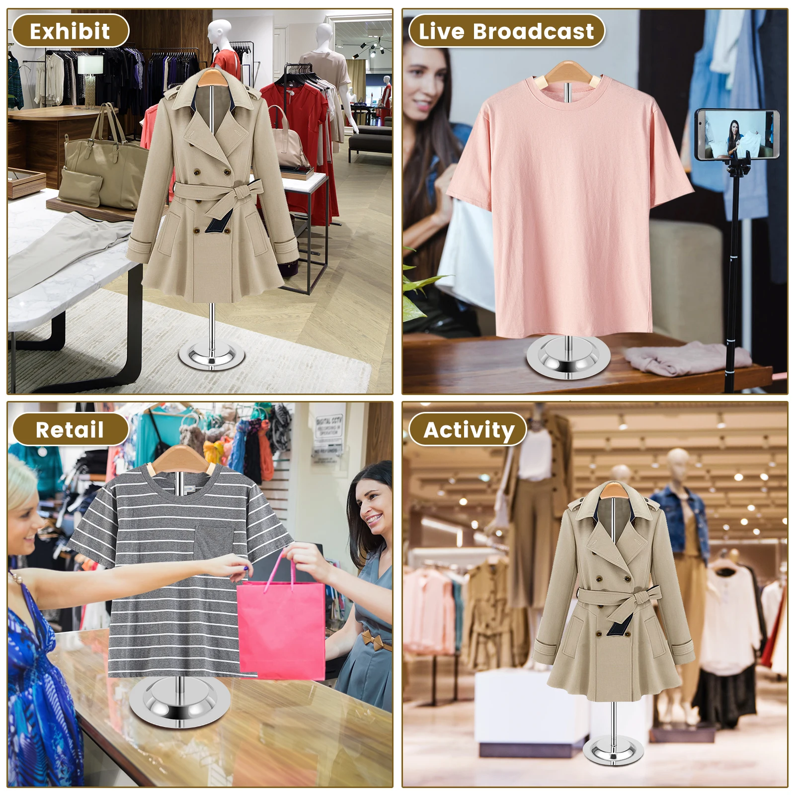 Coat Rack 40-70cm Height Adjustable Clothes Racks Multifunctional Household Bedroom Hanger Clothing Display Rack for Sweater Jac