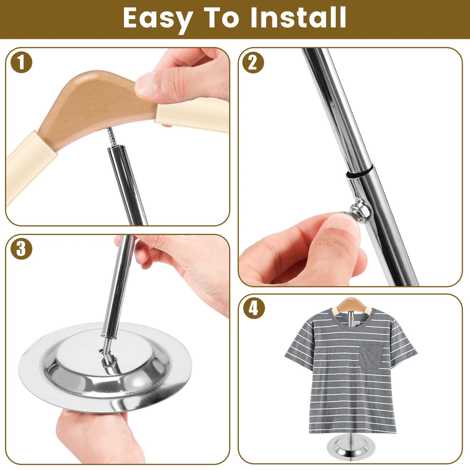 Coat Rack 40-70cm Height Adjustable Clothes Racks Multifunctional Household Bedroom Hanger Clothing Display Rack for Sweater Jac