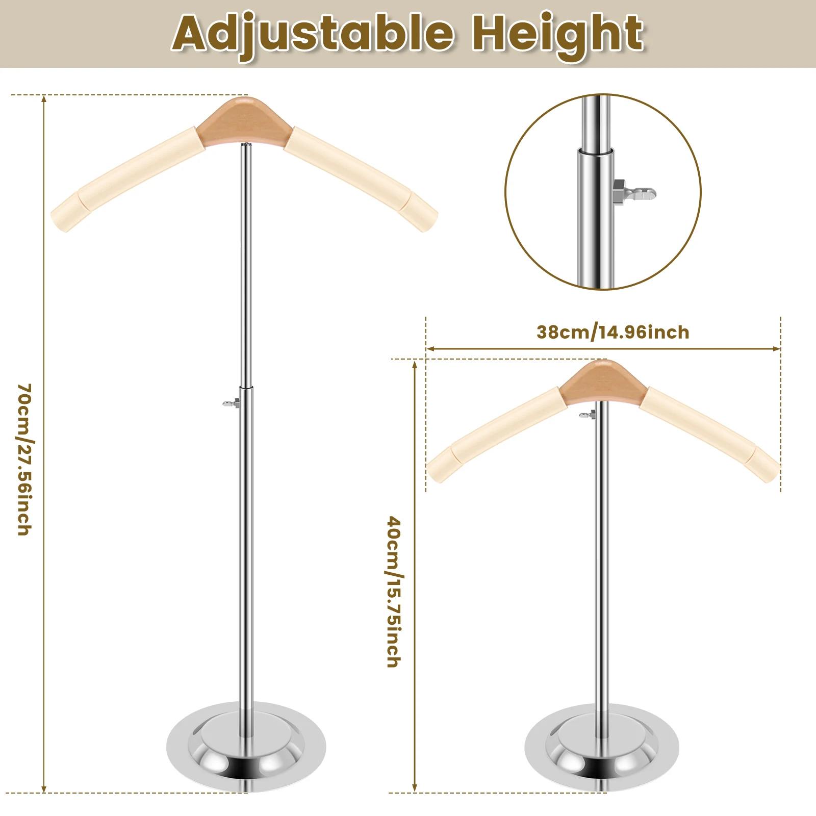 Coat Rack 40-70cm Height Adjustable Clothes Racks Multifunctional Household Bedroom Hanger Clothing Display Rack for Sweater Jac