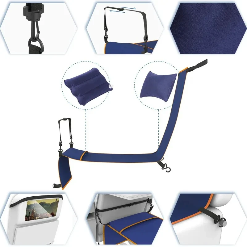 Footrest Hammock Travel Foot Hanger for Adults Baby Sleeping Bed in Airplane Train Bus Car Travelers Hammocks Rests Feet Legs