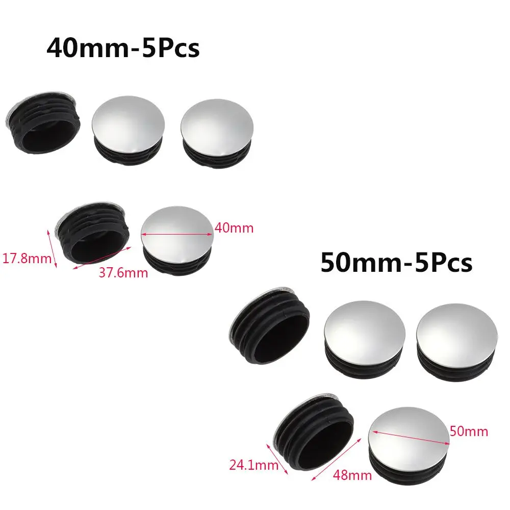 5/10Pcs Round Stainless Steel Furniture Leg Plug Tube Pipe Blanking Insert End Cap Non-slip Tube Dust Cover