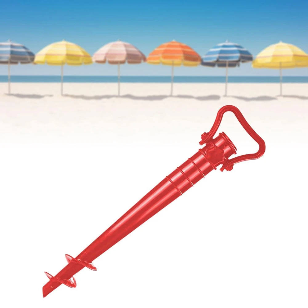 1pcs Red Beach Umbrella Anchor Spiral Screws Outdoor Garden Sun Umbrella Stand Apply to Beach Grass and Terraces