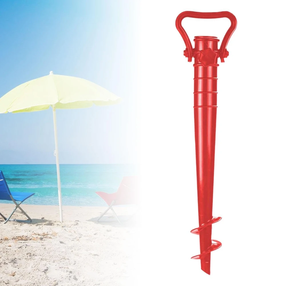 1pcs Red Beach Umbrella Anchor Spiral Screws Outdoor Garden Sun Umbrella Stand Apply to Beach Grass and Terraces