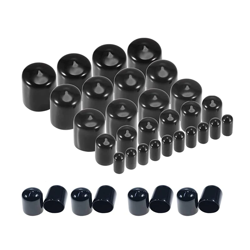 10-50pc PVC Rubber End Cap, Screw End Cap, Plastic Tube, Hub Thread Protector, Push In Cap, Rubber Cap, Threaded Rubber Cap