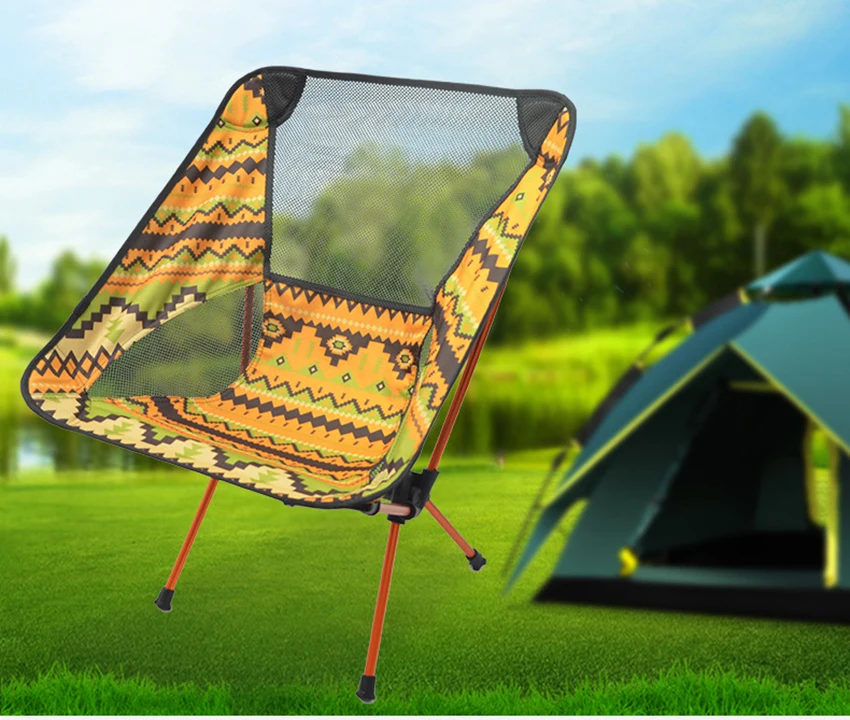 Outdoor Portable Folding Chairs with Carry Bag, Heavy Duty 90kg Capacity Ultralight Camping Folding Chairs for Beach playeras