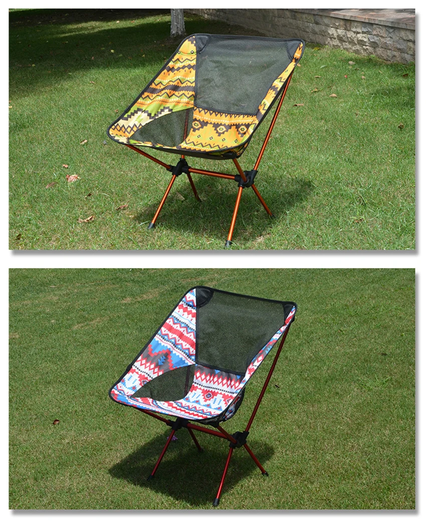 Outdoor Portable Folding Chairs with Carry Bag, Heavy Duty 90kg Capacity Ultralight Camping Folding Chairs for Beach playeras