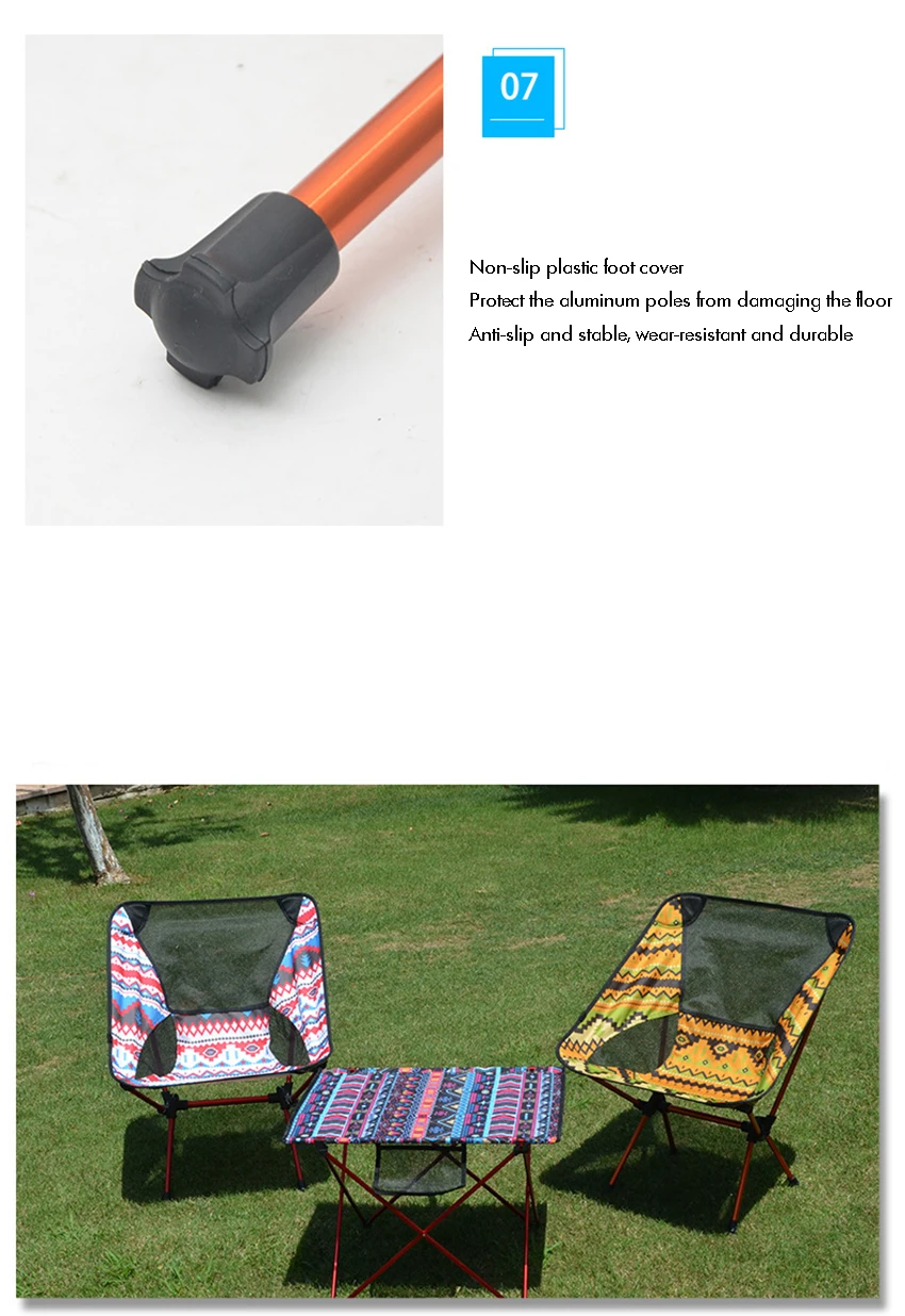 Outdoor Portable Folding Chairs with Carry Bag, Heavy Duty 90kg Capacity Ultralight Camping Folding Chairs for Beach playeras
