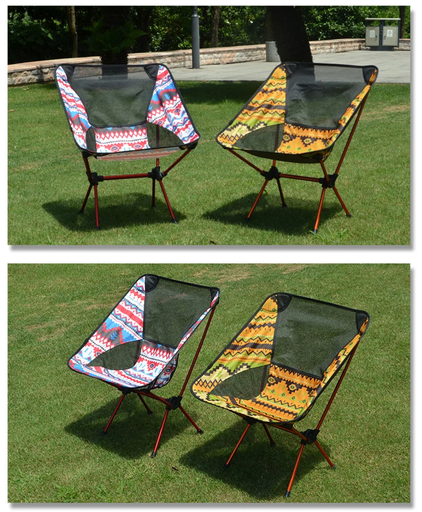 Outdoor Portable Folding Chairs with Carry Bag, Heavy Duty 90kg Capacity Ultralight Camping Folding Chairs for Beach playeras