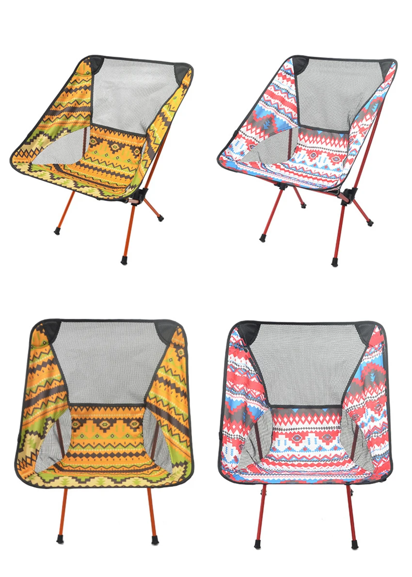 Outdoor Portable Folding Chairs with Carry Bag, Heavy Duty 90kg Capacity Ultralight Camping Folding Chairs for Beach playeras