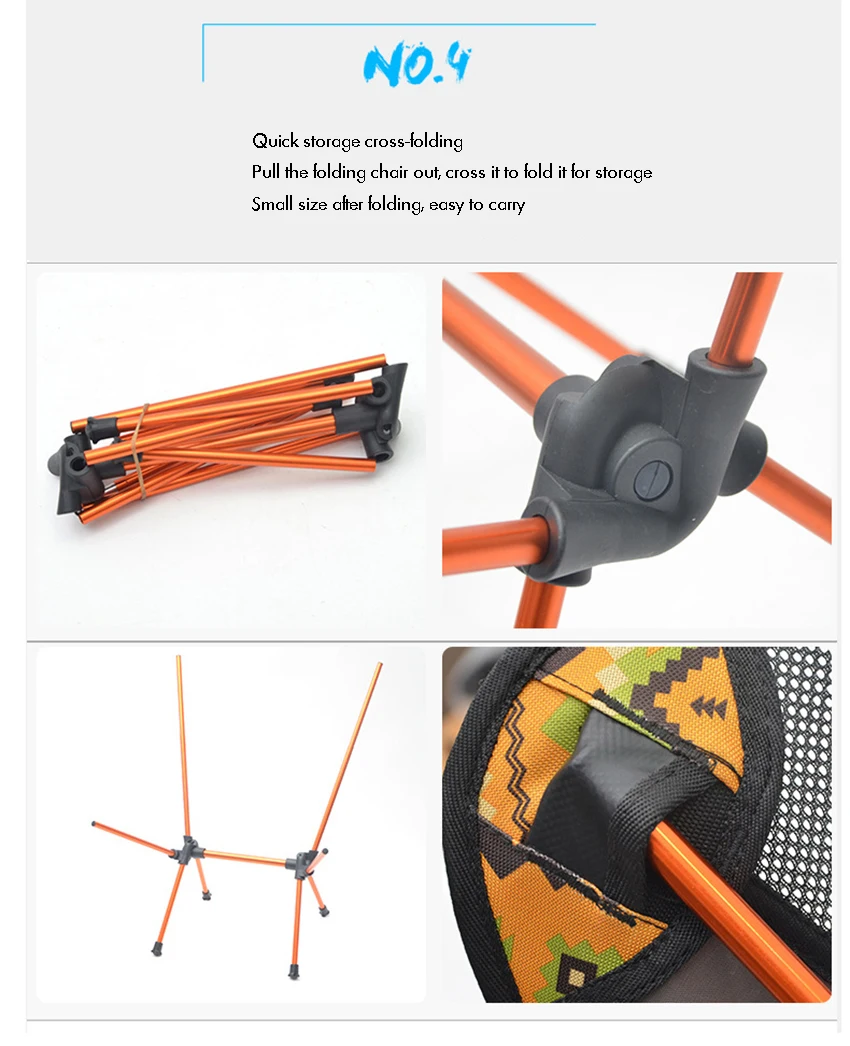 Outdoor Portable Folding Chairs with Carry Bag, Heavy Duty 90kg Capacity Ultralight Camping Folding Chairs for Beach playeras