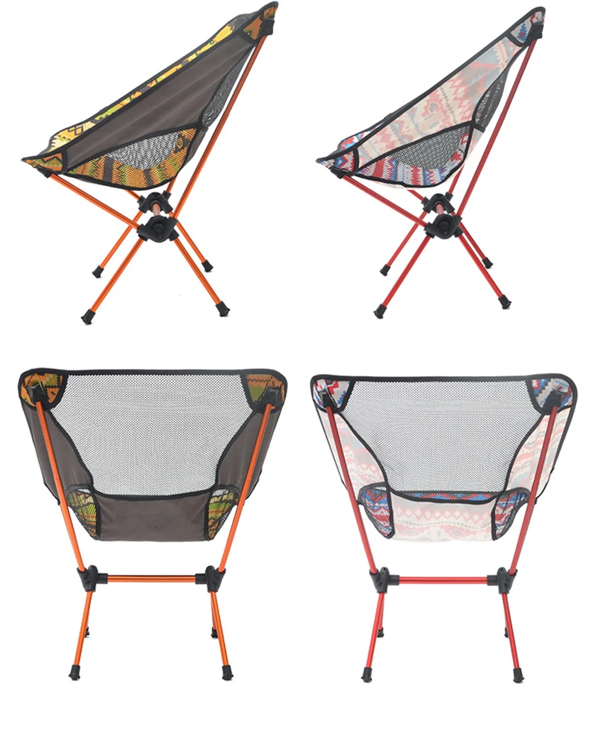 Outdoor Portable Folding Chairs with Carry Bag, Heavy Duty 90kg Capacity Ultralight Camping Folding Chairs for Beach playeras